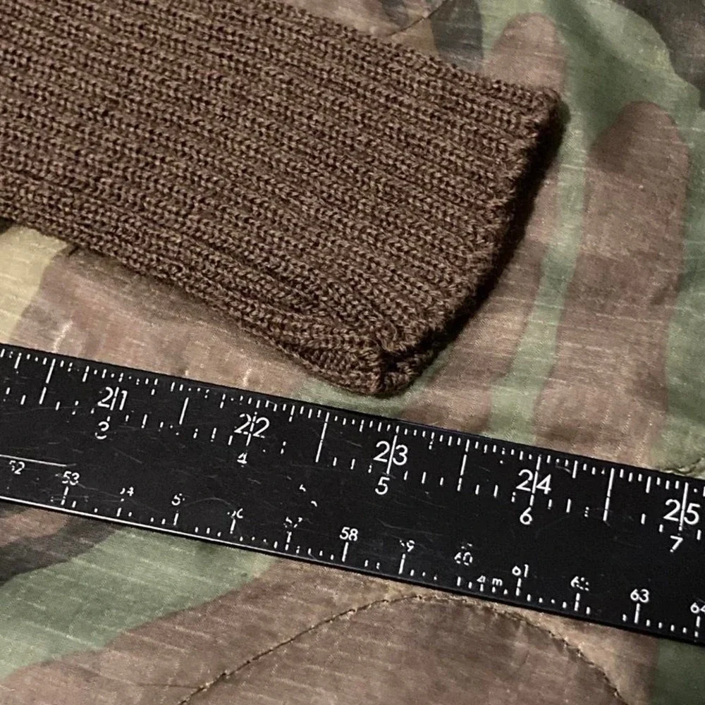 Jack young 5-button‎ wool button sweater brown army vintage 42/44